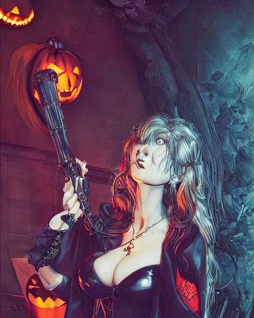 Prompt: a girl in a sexy bat halloween costume at a house party, midshot single subject, ambient lighting, detailed, art by ayami kojima, makoto shinkai, kilian eng