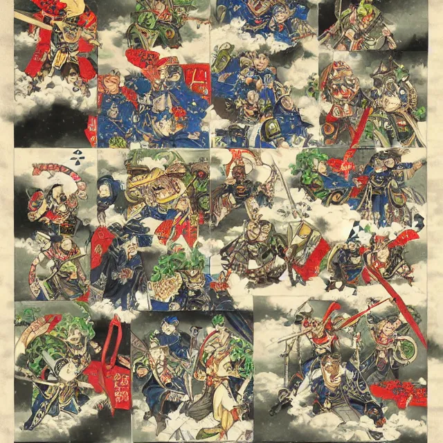 Prompt: Warhammer in japanese art style