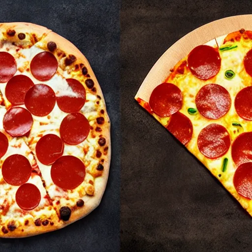 Prompt: a pizza in the shape of the world map