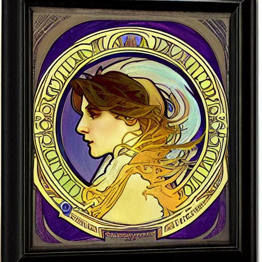 Image similar to nightsky by alphonse mucha