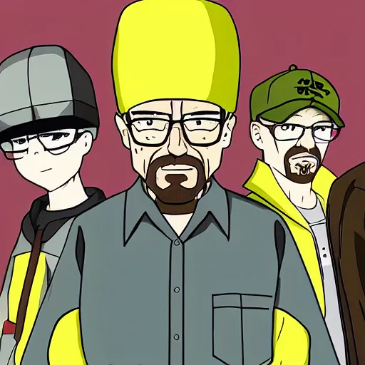 Prompt: walter white anime