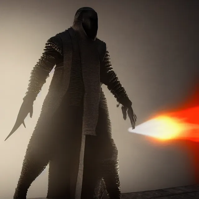 Prompt: yeezus era kanye with maison mariela mask reimagined as a boss in dark souls, dark cinematic, volumetric, realistic, cinematic lighting, ray tracing, unreal engine 5, unreal engine render, octane render, hyper realistic, photo, 8 k