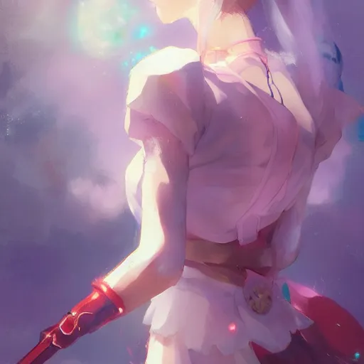 Prompt: magical girl, modeling, gapmoe, trending on pixiv fanbox, painted by greg rutkowski, makoto shinkai, takashi takeuchi, studio ghibli, akihiko yoshida