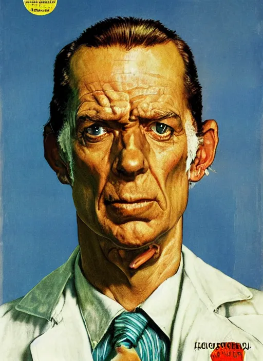 Image similar to head and shoulders portrait of joe egan as a pulp science fiction alien in the sun , by norman rockwell