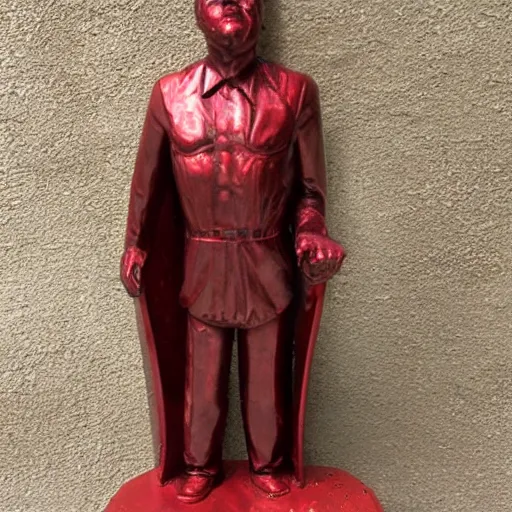 Prompt: Among us red Impostor statue