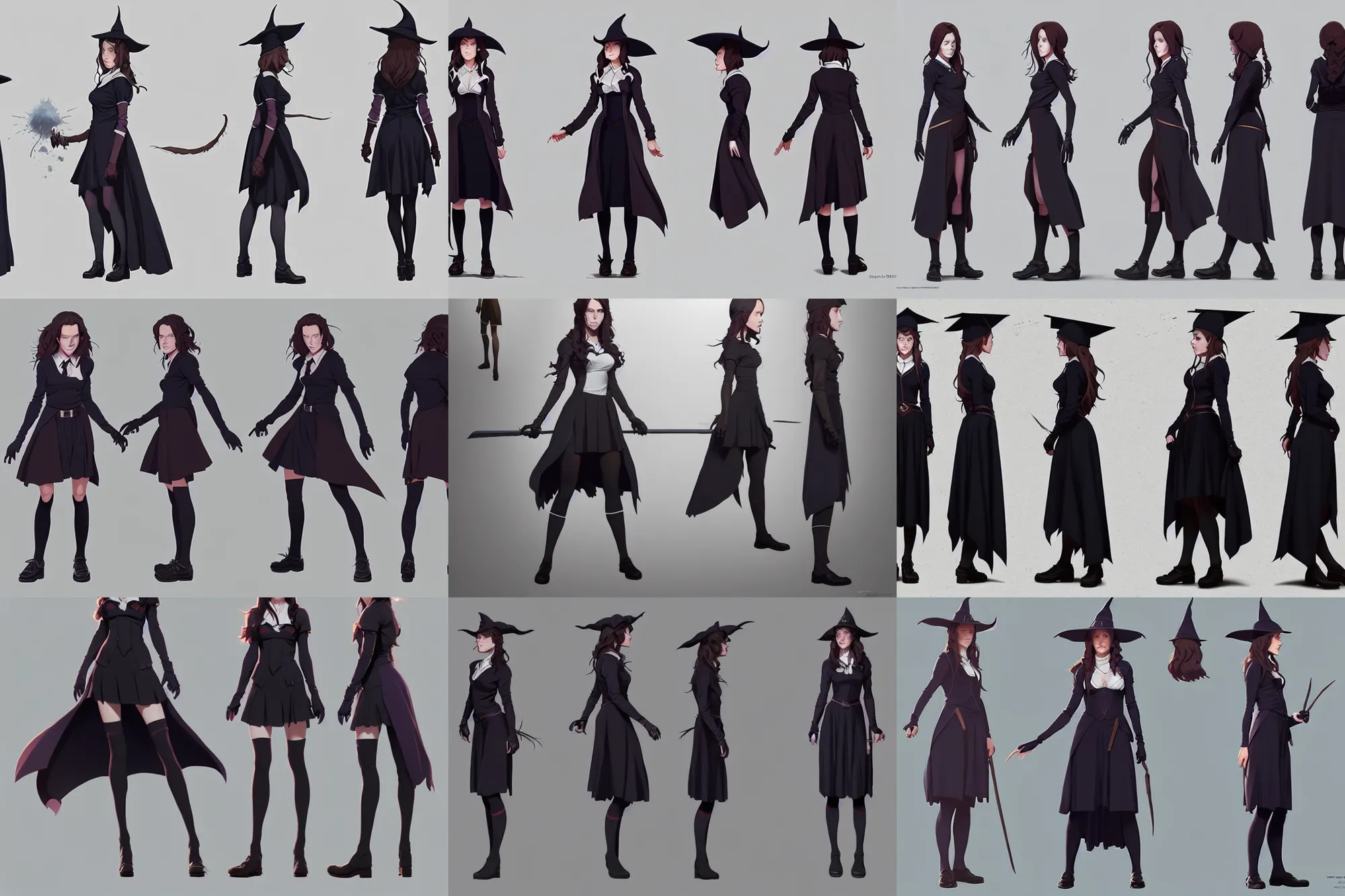 Prompt: character sheet of attractive female student witch as kate beckinsale, female, magic school uniform, by greg rutkowski and studio ghibli, digital art, trending on artstation, highly detailed, concept art, beautiful, masterpiece, ilya kuvshinov