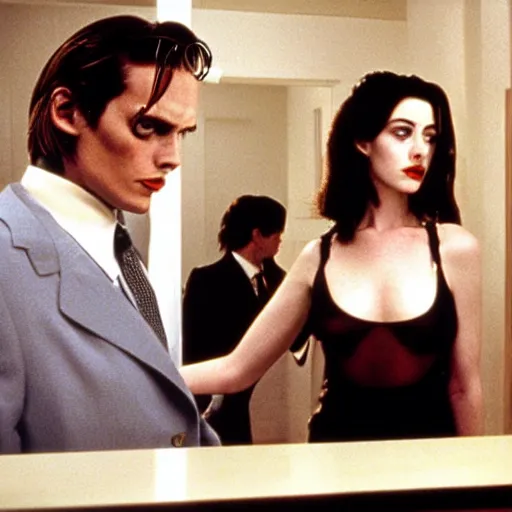 Image similar to Anne Hathaway, Johnny Depp, Amber Heard in American Psycho (1999)