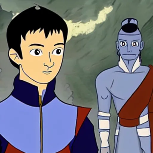 Image similar to a screenshot of mark zuckerberg in the tv show avatar the last airbender