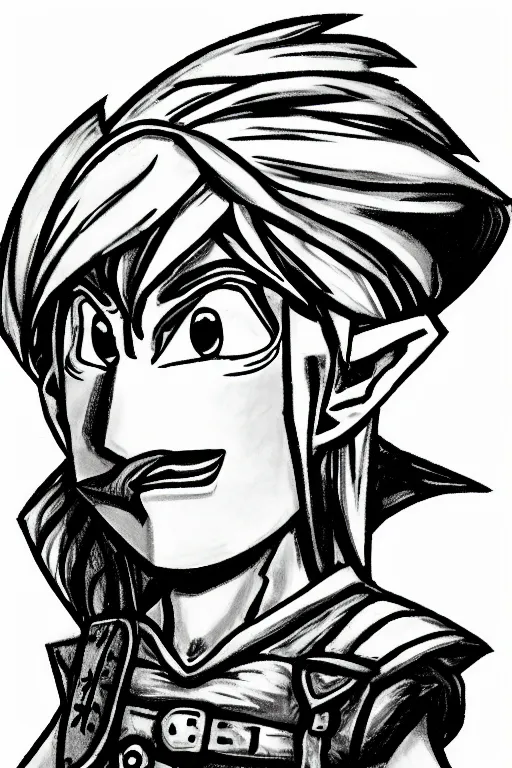 Image similar to an in game portrait of link from the legend of zelda cdi, zelda cdi art style.