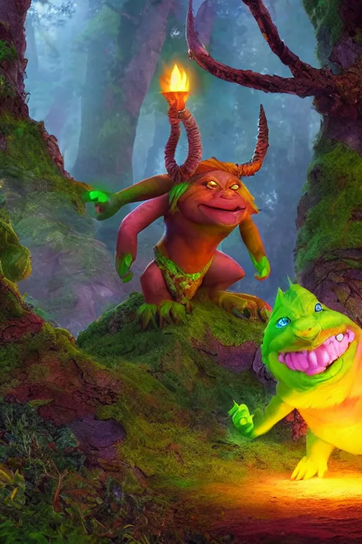 Image similar to arcane fantasy art giant shreak!!! elemental wood rock bastion forged gemstone enchanted forest troll, global illumination ray tracing hdr fanart arstation by sung choi and eric pfeiffer and gabriel garza and casper konefal lisa frank zbrush central hardmesh radiating a glowing aura