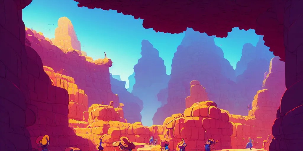 Image similar to deep natural cave wall, dynamic light, illustration by josan gonzales and moebius, rhads, syd mead, dan mumford, clean thick line, comics style,