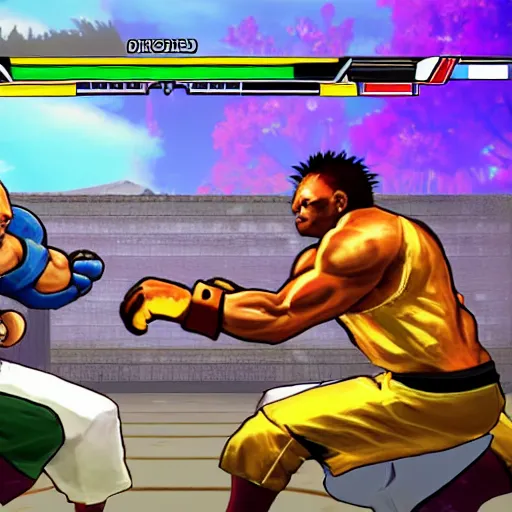 Prompt: in - game screenshot of big floppa fighting game