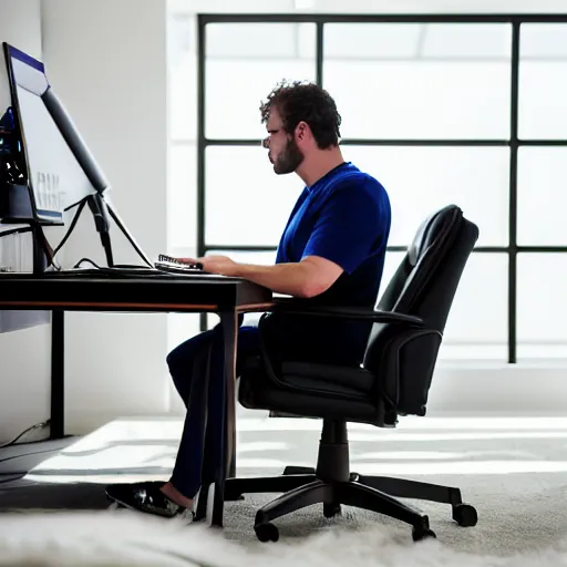 Prompt: Napoleon sitting in a gaming chair and playing a game on his computer, 8k, dslr,