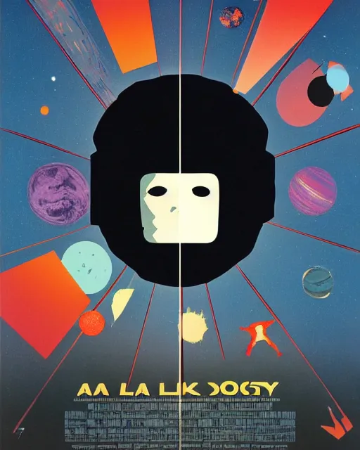 Image similar to A collage of 2001: A Space Odyssey film poster by Paul Rand. 1968