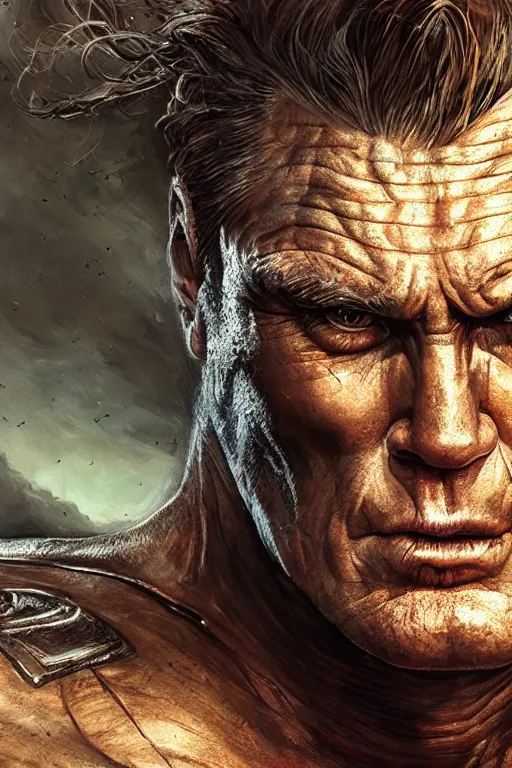 Prompt: closeup portrait shot of dolph lundgren as destruction of the endless, the sandman herculean thanos, conan the barbarian, highly detailed, digital painting, artstation, concept art, soft focus, depth of field, artgerm, tomasz alen kopera, peter mohrbacher, donato giancola, wlop, boris vallejo