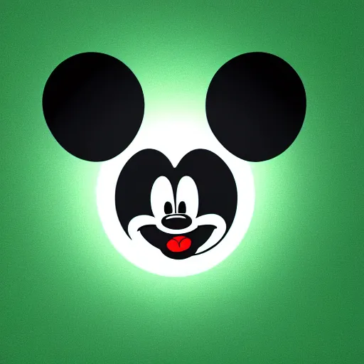 Prompt: silhouette of mickey mouse on a green background, 8 k