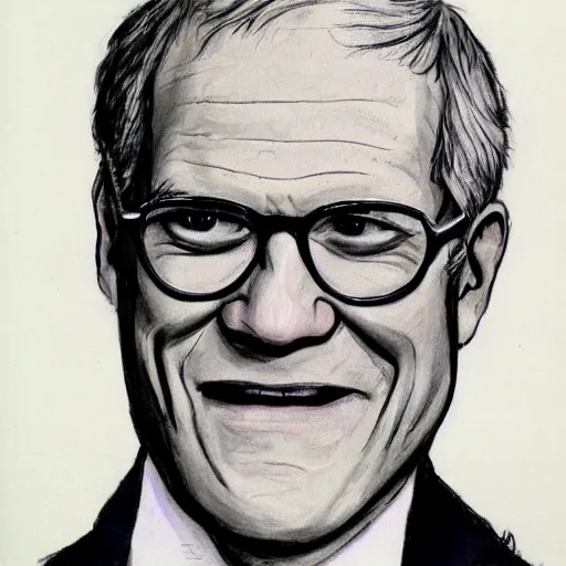 Prompt: david letterman drawn by mort drucker