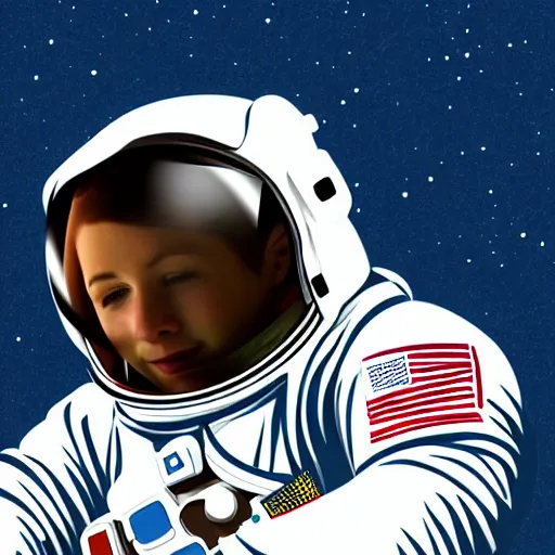 Image similar to realism kind of illustration of a astronaut