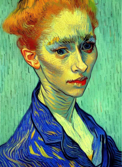 Prompt: portrait of a woman, detailed beautiful face in painting, detailed beautiful portrait, expressionist oil painting masterpiece, 8 k resolution, smooth, sharp focus, pastel color palette, trending on artstation, by van gogh