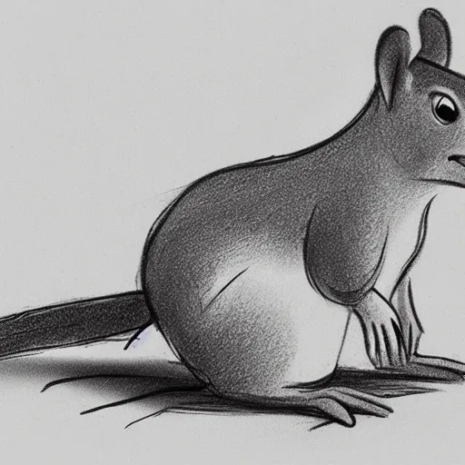 Image similar to milt kahl sketch of a squirrel