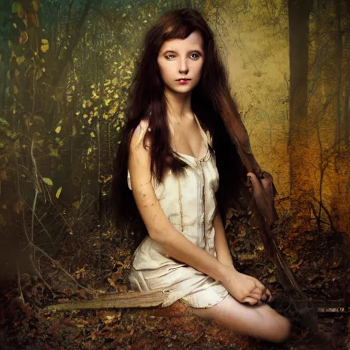 Prompt: photo of young woman by tom chambers