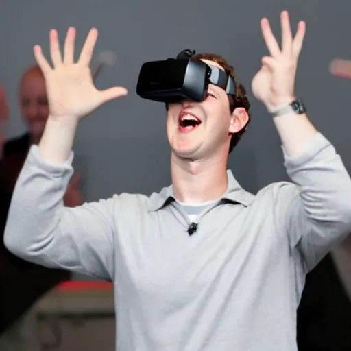 Image similar to Mark Zuckerberg dancing with vr headset on