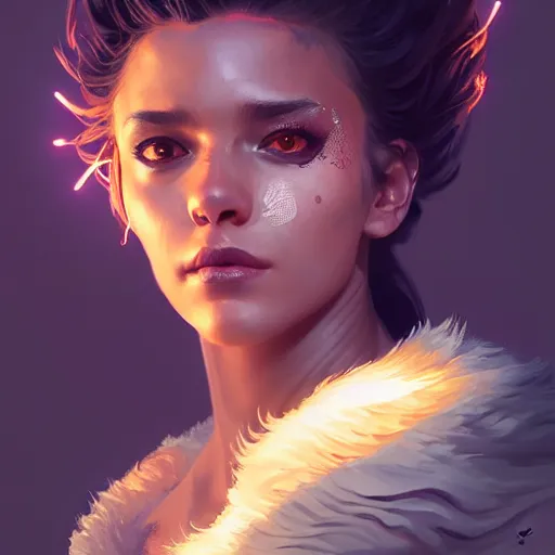 Prompt: full body portrait of loba from apex legends, mischievous expression, sultry smirk, bangs and wavy hair, intricate, elegant, glowing lights, highly detailed, digital painting, artstation, concept art, smooth, sharp focus, illustration, art by wlop, mars ravelo and greg rutkowski