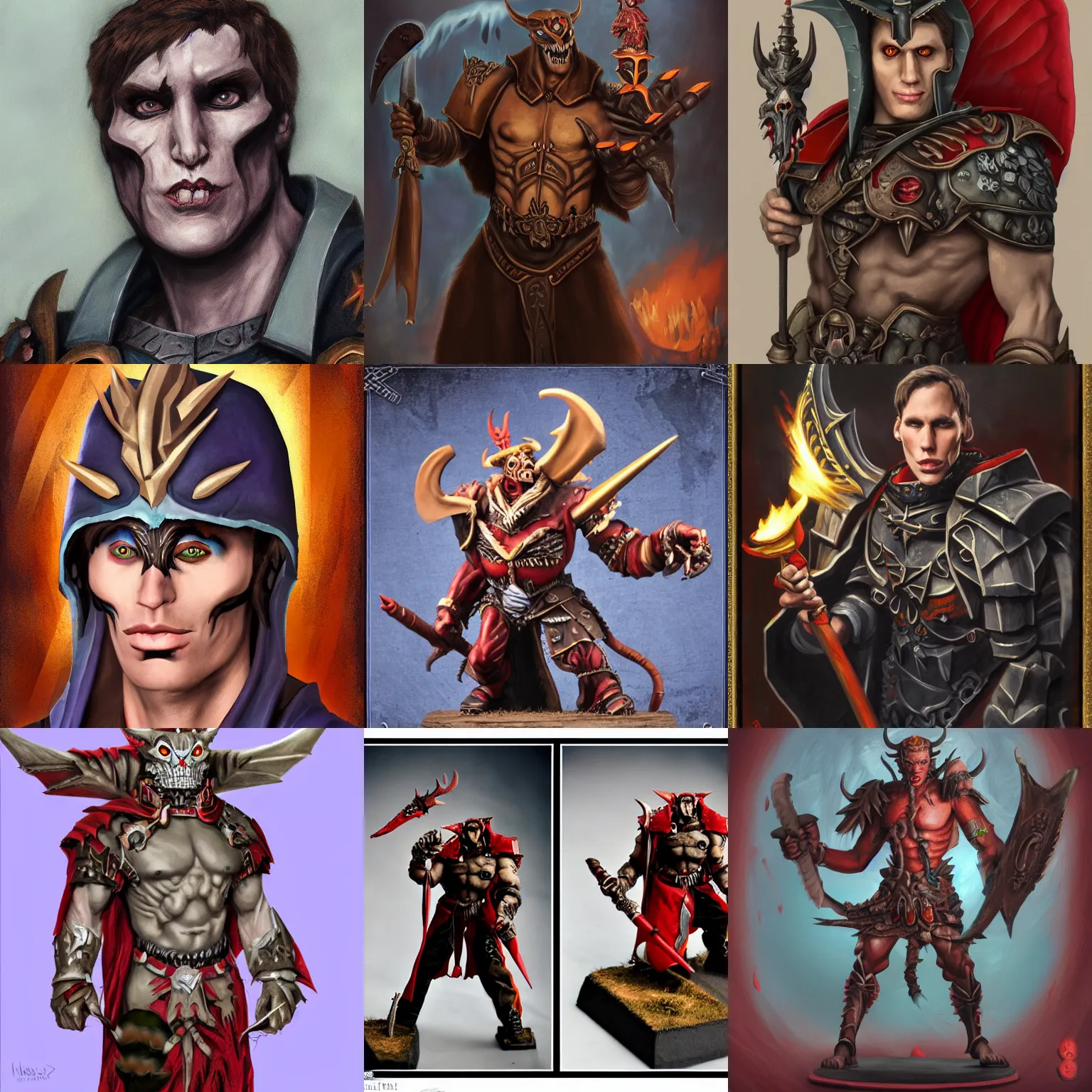 Prompt: jerma 9 8 5 as daemon, warhammer portrait