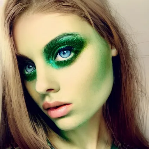 Image similar to perfect face, girl beauty, green eyes