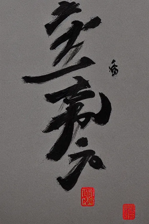 Image similar to A new traditional Chinese character drawn in calligraphic style with a brush and black ink.