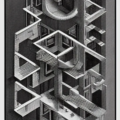 Image similar to cats in the style of escher. symmetric. detailed. hd