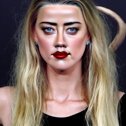 Image similar to a gourd shaped to look like the face of amber heard hybrid hybrid hybrid