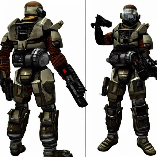 Prompt: Joe Biden as a character in the game Titanfall, full body portrait