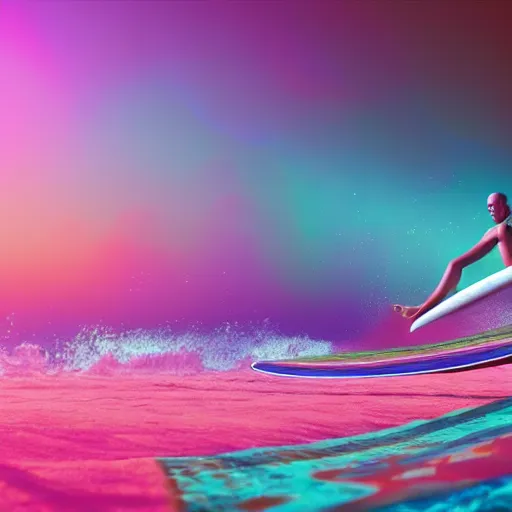 Prompt: psychedelic surfing, octane render, 8k, ultra detailed