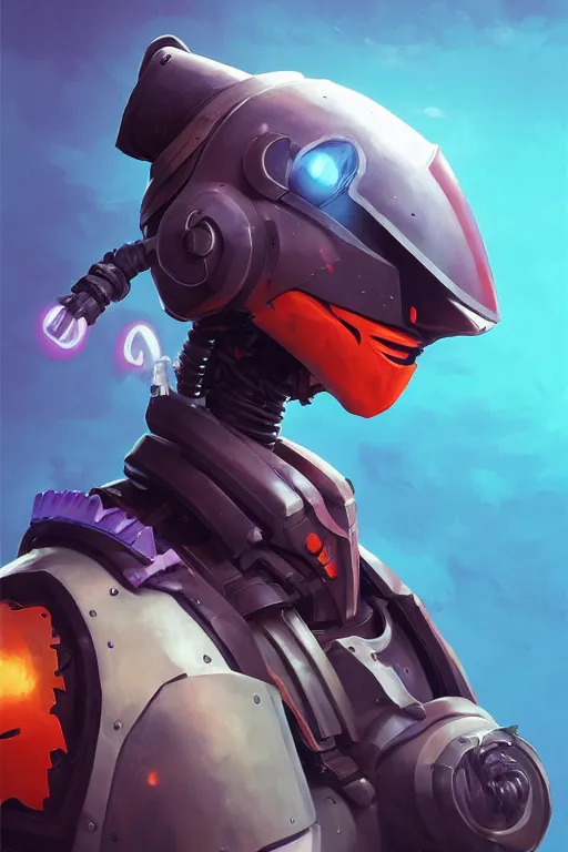 Image similar to epic mask helmet robot ninja portrait stylized as fornite style game design fanart by concept artist gervasio canda, behance hd by jesper ejsing, by rhads, makoto shinkai and lois van baarle, ilya kuvshinov, rossdraws global illumination radiating a glowing aura global illumination ray tracing hdr render in unreal engine 5