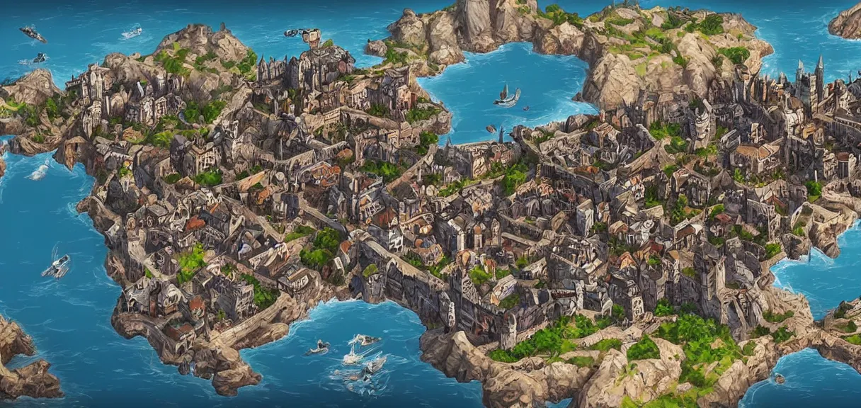 Image similar to “ the city of king's landing from game of thrones, but in the style of fortnite, digital art, award winning ”