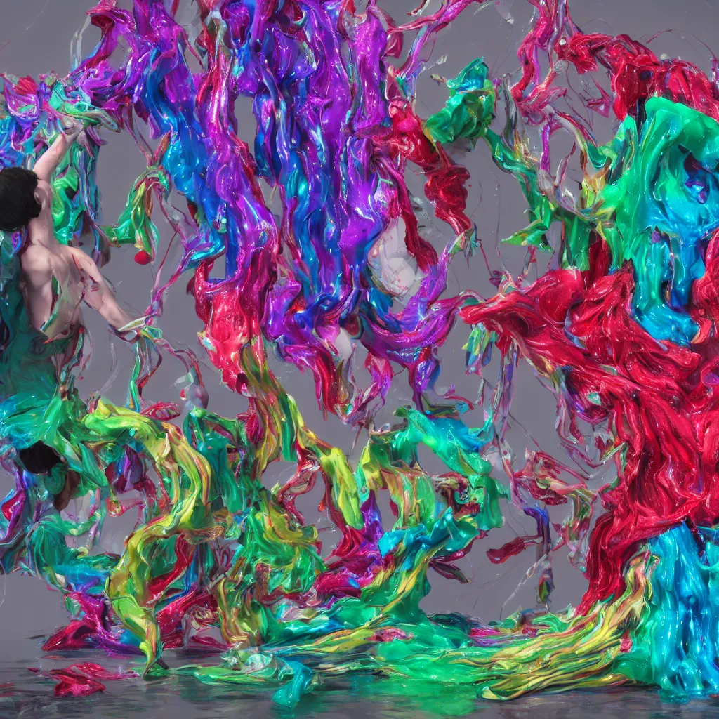 Image similar to painful pleasures by lynda benglis, octane render, colorful, 4 k, 8 k