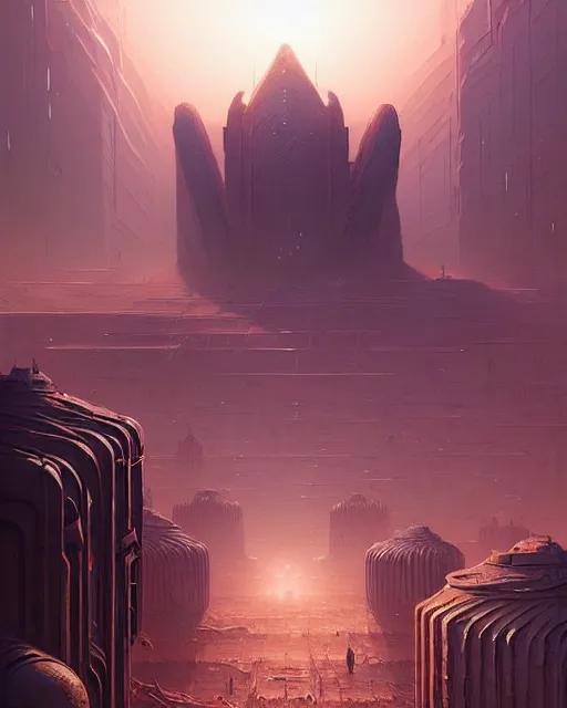 Image similar to professional ominous concept art of an apocalyptic desert city by artgerm and greg rutkowski. an intricate, elegant, highly detailed digital painting, concept art, smooth, sharp focus, illustration, in the style of simon stalenhag, wayne barlowe, and igor kieryluk.