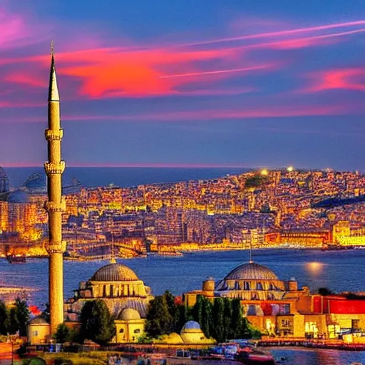 Prompt: photo of istanbul, realistic, golden hour, golden ratio