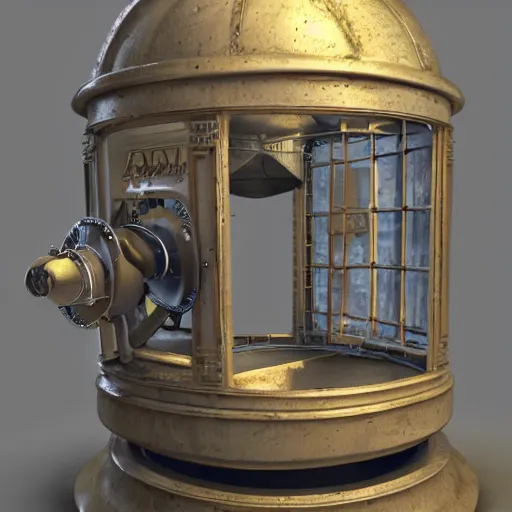 Prompt: a time machine movie prop, concept art, fusion 3 6 0, arnold renderer