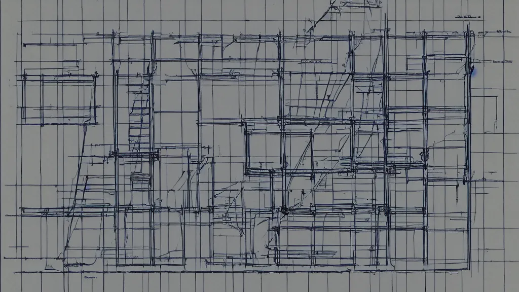 Prompt: blueprint unwitting... is that a fat or a scaffold? i really can't tell.