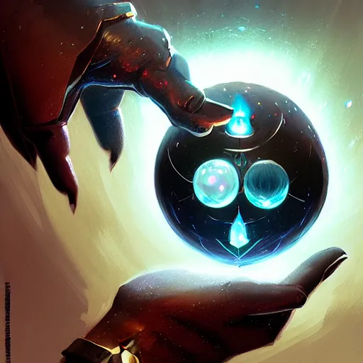 Prompt: eye - shaped magical jewel sphere, inside palm of hand, item concept art, fantasy item, dungeons and dragons, sharp focus, symmetrical, magic dynamic lighting, digital illustration, greg rutkowski