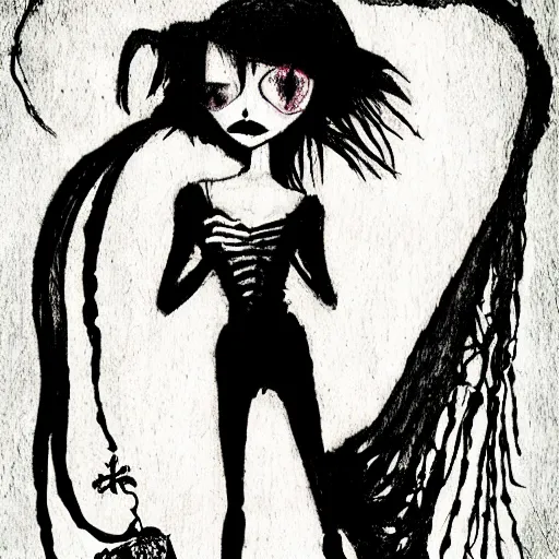 Prompt: grunge drawing by mrrevenge of a dog, corpse bride style