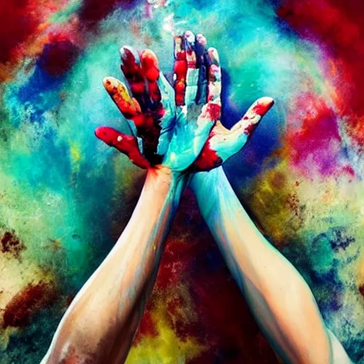 Image similar to hand reaching up into the sky, art inspired by alberto seveso