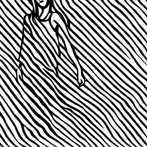 Image similar to black and white silhouette of a girl digital art, clean line art