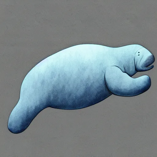 Prompt: hue manatee, cloud noon, melatonin valhalla, digital art