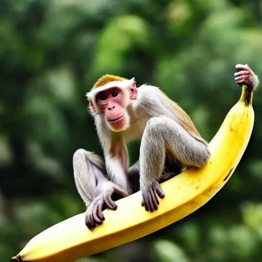 Image similar to monkey surfing on a banana