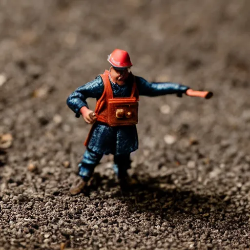 Image similar to macro photo of a miniature ho scale idubbbztv figure, canon 8 0 d, canon 1 0 0 mm f / 2. 8