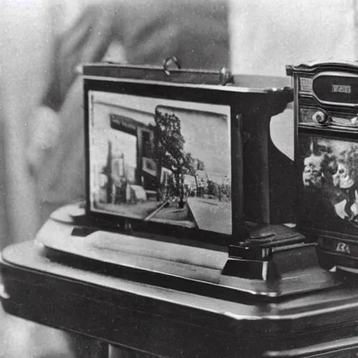 Image similar to an early 1900s photo of an iphone