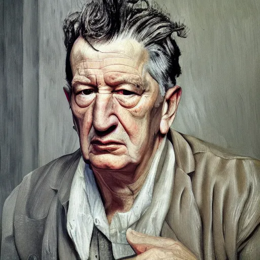 Image similar to high quality high detail painting by lucian freud, hd, david lynch, portrait, dramatic lighting